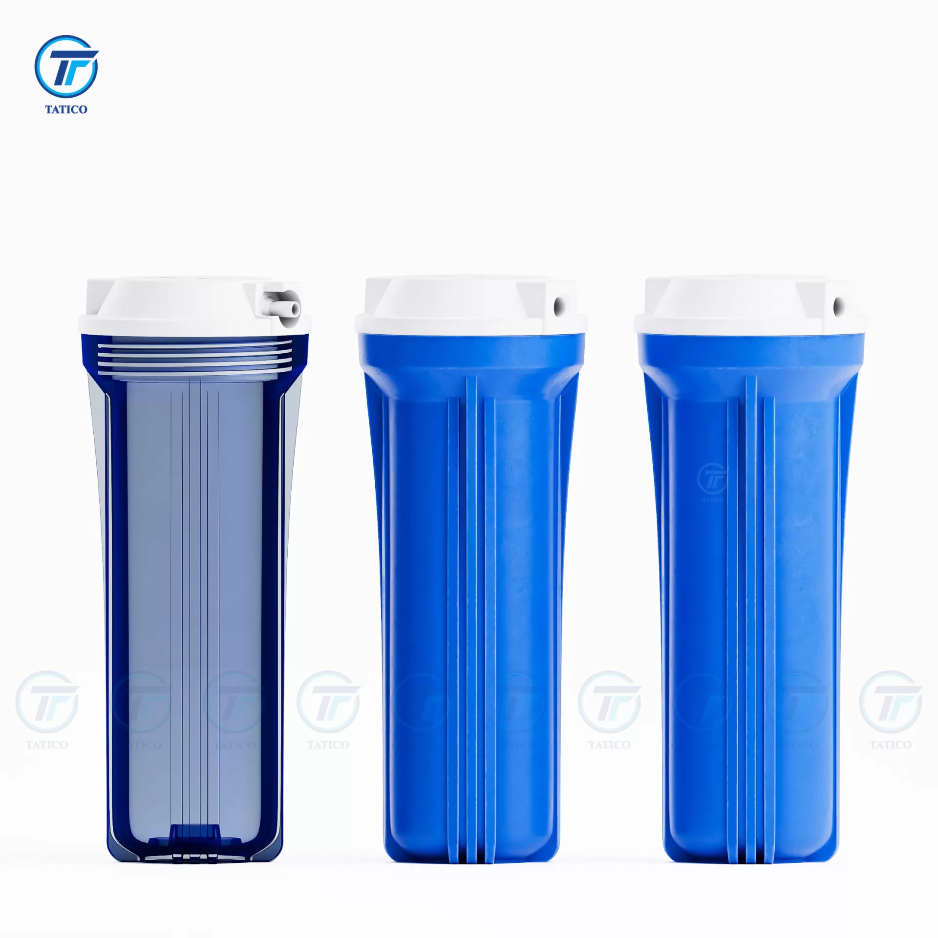 Bộ 3 cốc lọc nước 10 inch dạng vat (Trong - Xanh - Xanh)